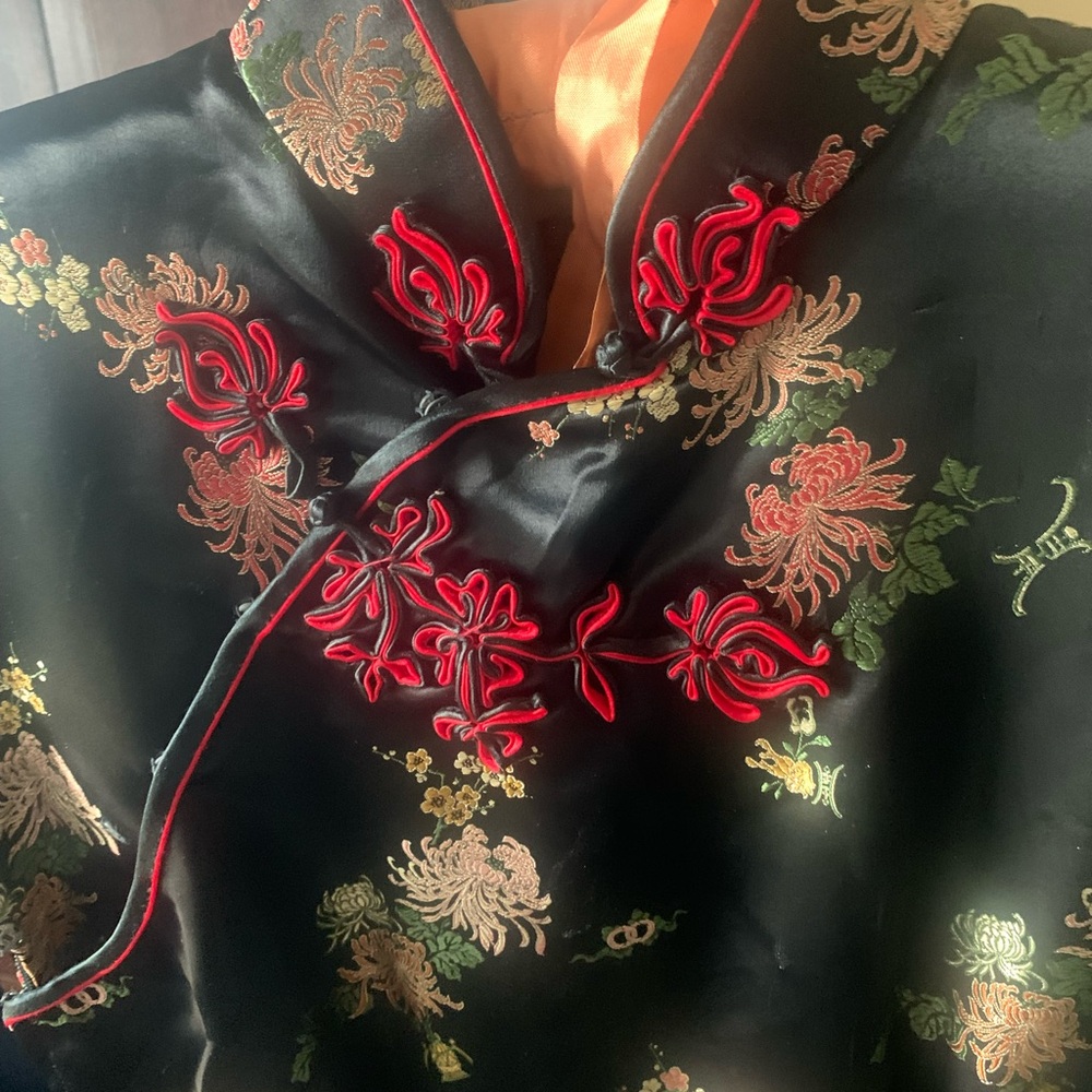 Vintage Black Oriental Dress Women's Size Small/34, Purchased In Asia-Never Worn